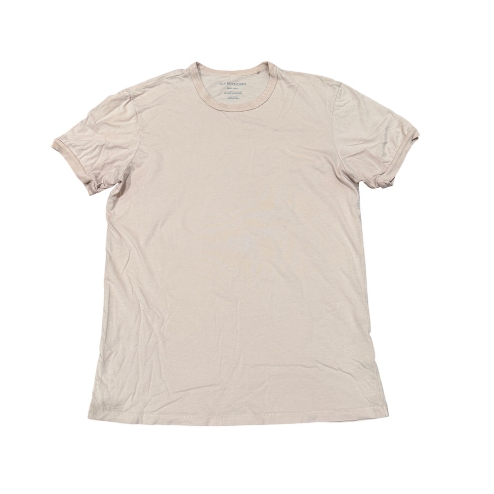 Outerknown Men Sojourn Tee Shell Pink Small S Organic Pima Cotton Short Sleeve